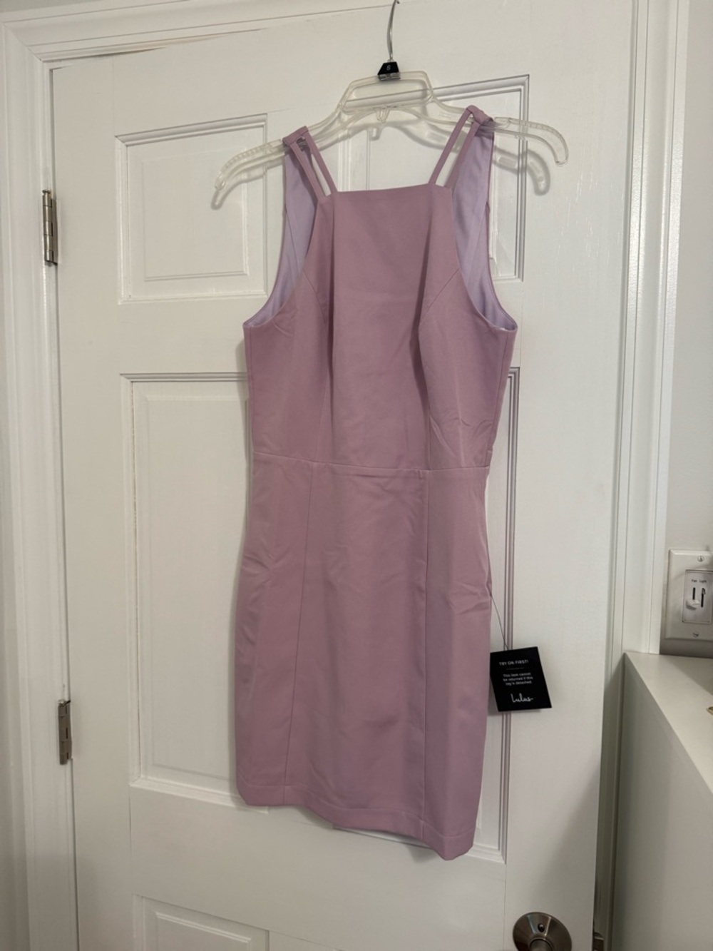 Lulu's Lilac Double-Strap Mini Sheath Dress